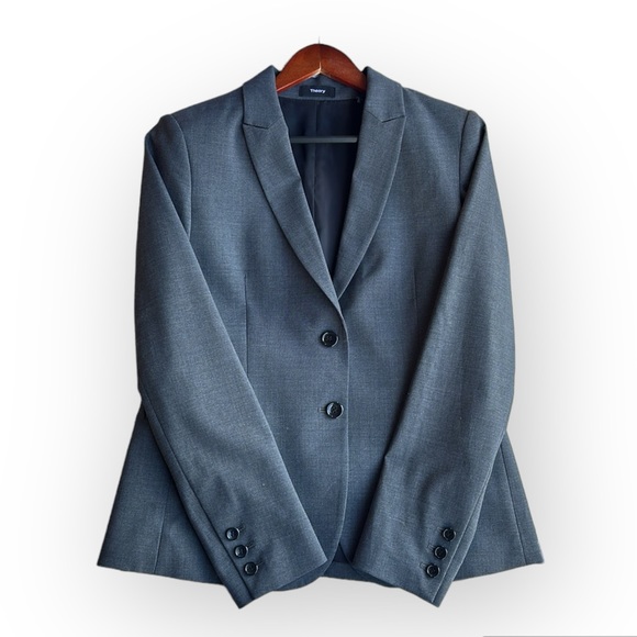 Theory Women’s Gray wool blend blazer size 10 - Picture 4 of 11